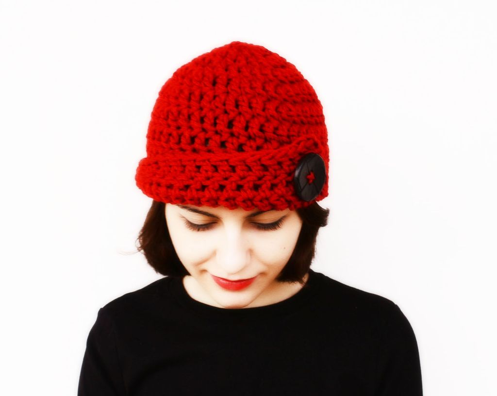 Red Bulky Skullcap Free Crochet Pattern