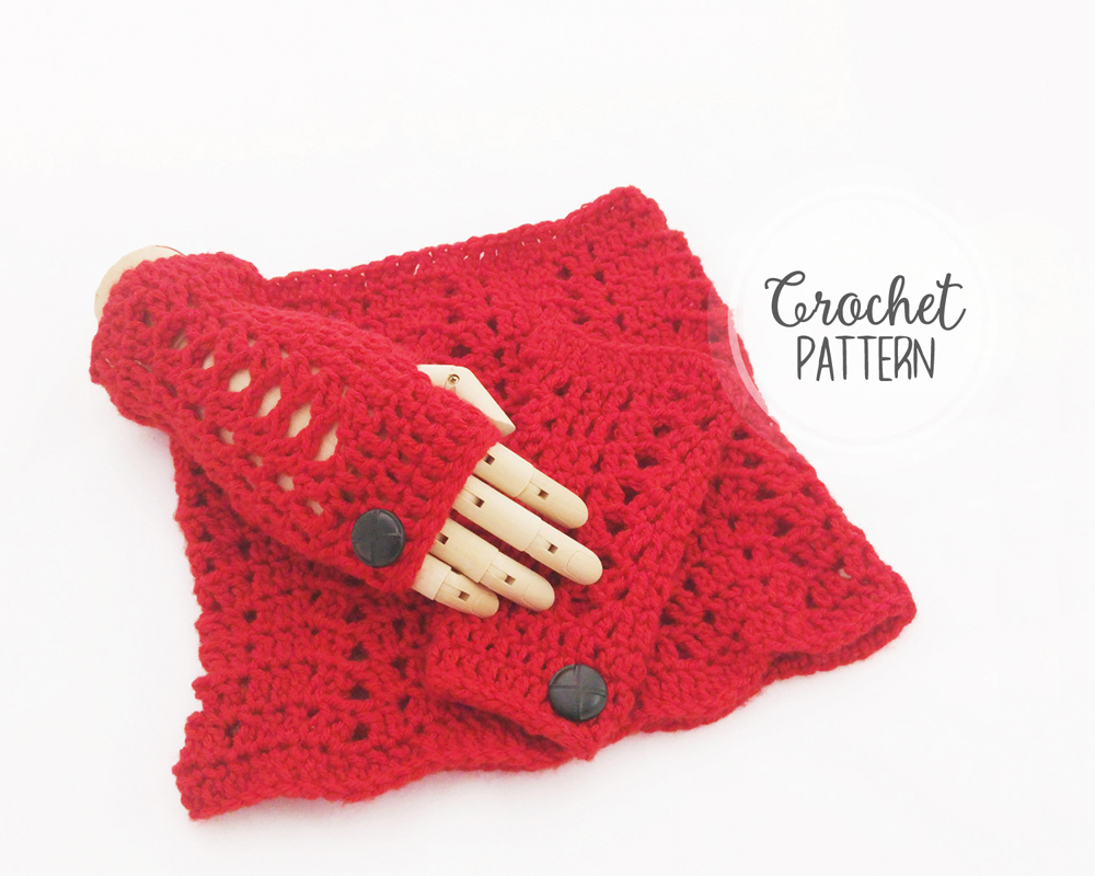 Lena Crochet Cowl and Fingerless Gloves Pattern